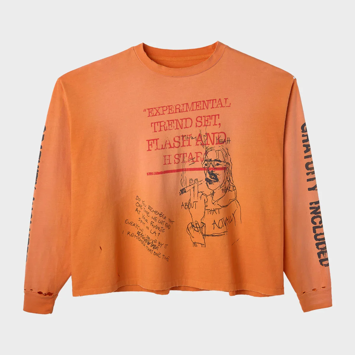 Gratuity Added Longsleeve T-Shirt Orange