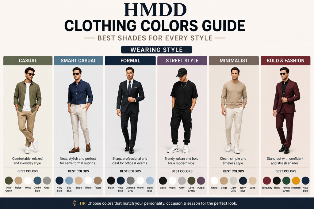 HMDD Clothing Colors Guide